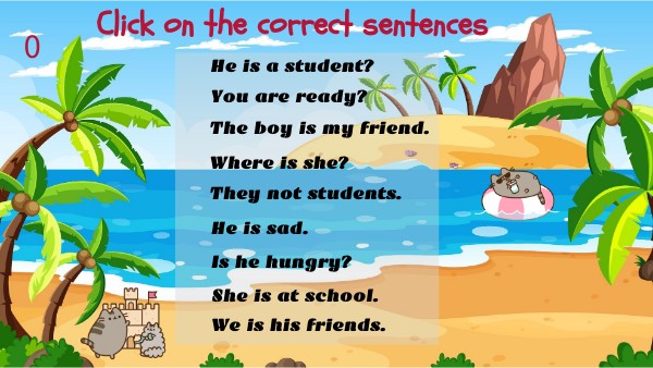 To be_ choose correct sentences | Genially