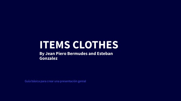 Items clothes | Genially
