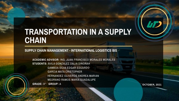 TRANSPORTATION IN A SUPPLY CHAIN | Genially