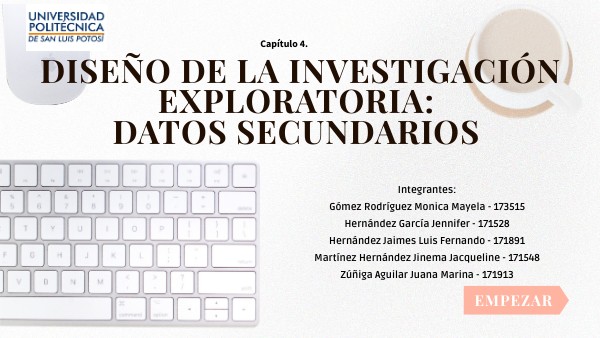 Capítulo 4. Diseño de la Investigación exploratoria: datos secundarios