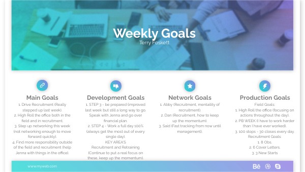 Weekly Goals