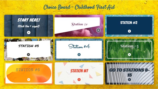 CHOICE BOARD-Childhoo.d First Aid | Genially