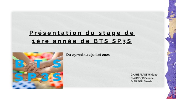 Stage 1ère année BTS SP3SsS | Genially