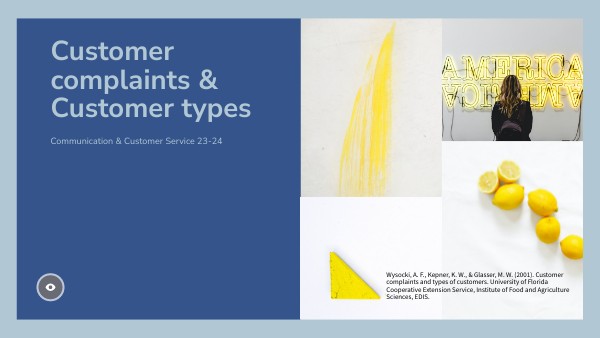 Customer complaints & Customer Types | Genially