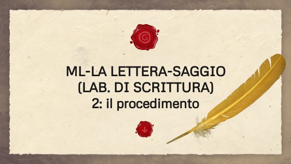 ML LA LETTERA SAGGIO 2 - IL PROCEDIMENTO(LAB. DI SCRITURA) | Genially