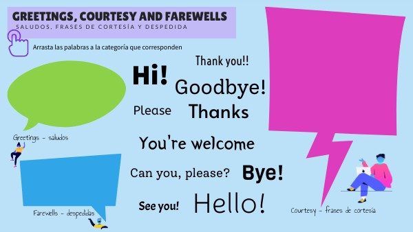 Classify greetings | Genially