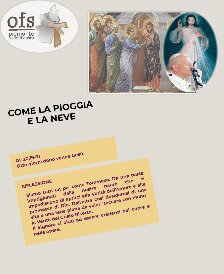 I Domenica dopo Pasqua Come la pioggia e la neve