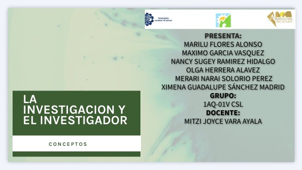 CONCEPTOS DE LA INVESTIGACIÓN Y EL INVESTIGADOR | Genially