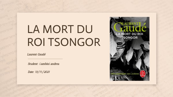 Carnet de bord sur La mort du roi Tsongor de Andrea Gambini 109 | Genially