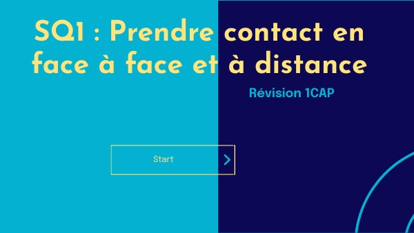 2CAP prendre contact en face à face et à distance | Genially