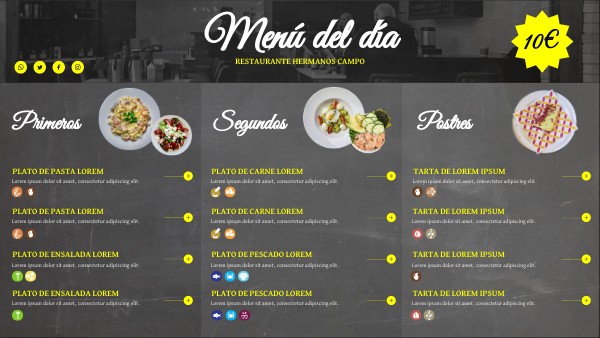 MENÚ DEL DÍA