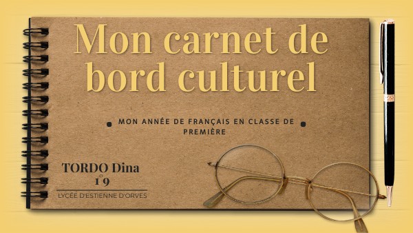 Carnet Culturel Page De Garde Mon carnet de bord culturel | Genially