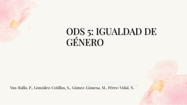 ODS 5 IGUALDAD DE GENERO | Genially