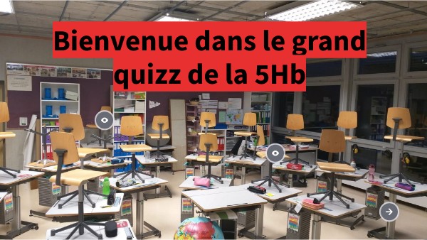 Le grand quizz de la 5Hb | Genially