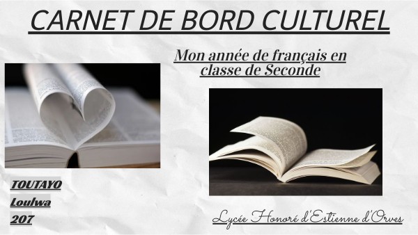 Carnet de bord culturel (Loulwa) | Genially
