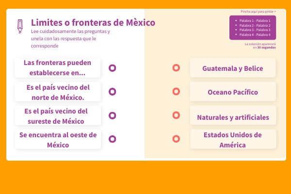 Une la opción correcta a las preguntas | Genially