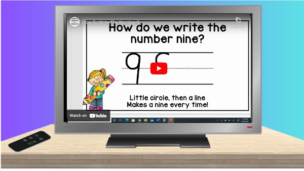 K. 12.1 writing number 9 lesson