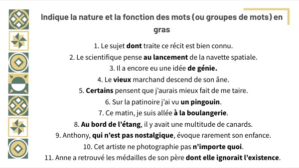 Exercices - 25/03 | Genially