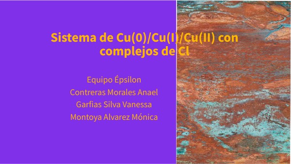 Cu(0)/Cu(I)/Cu(II) con Cl
