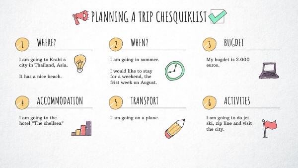 Planning a trip chesquiklist | Genially
