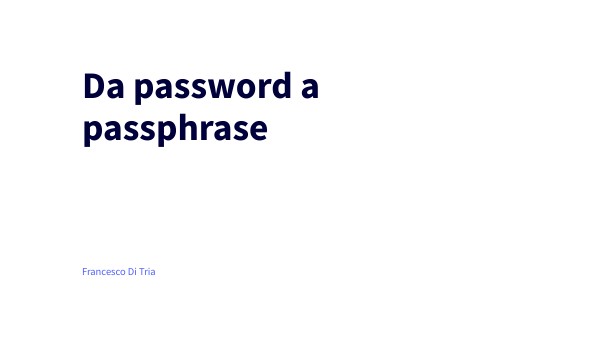 da password a passphrase