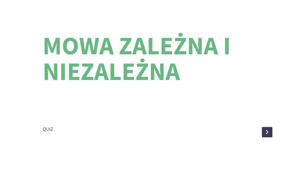 mowa zależna i niezależna