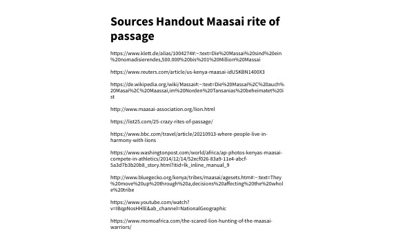 Sources Handout-Presentation