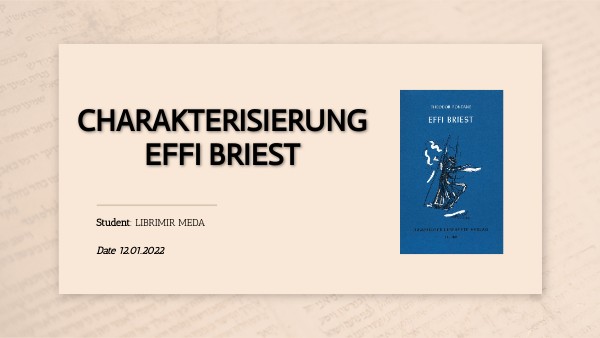 Charakterisierung Von Effi Briest effi | Genially