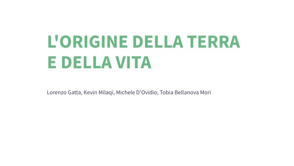L'origine della vita sulla Terra