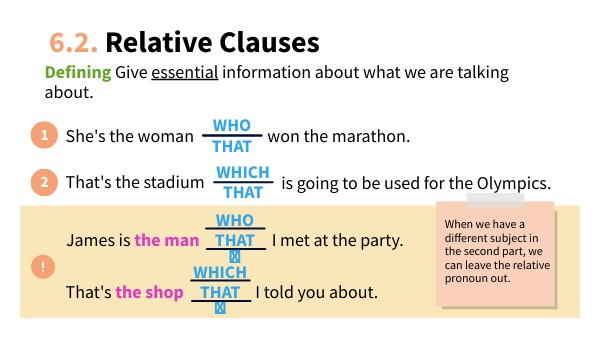 Unit 6 Grammar - Relative Clauses