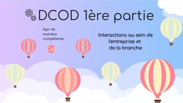 ACD1 DCOD CA1 1ère partie Agir de manière compétente