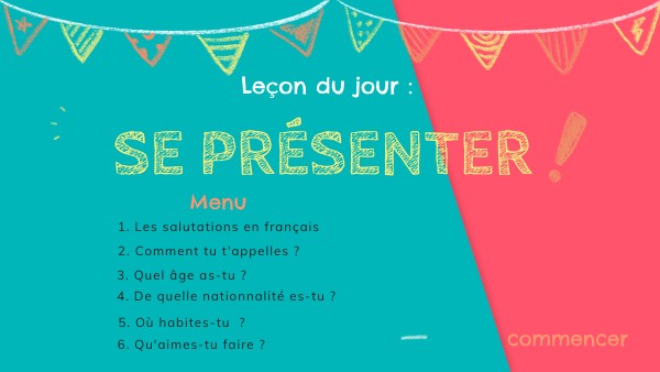 Se présenter en français | Genially