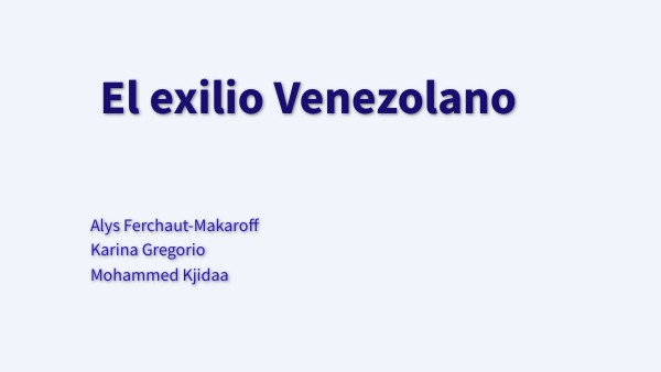 El exilio Venezolano