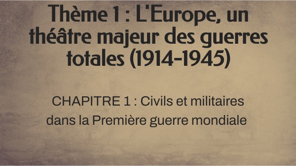 Civils et militaires dans la Première guerre mondiale | Genially