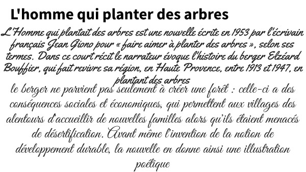 l'homme qui planter des arbres | Genially
