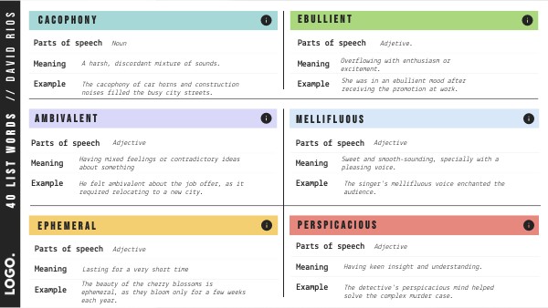 Word list by David Rios | Genially