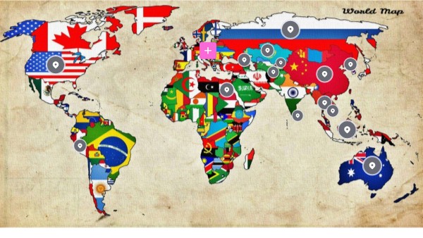 Interactive map of the world