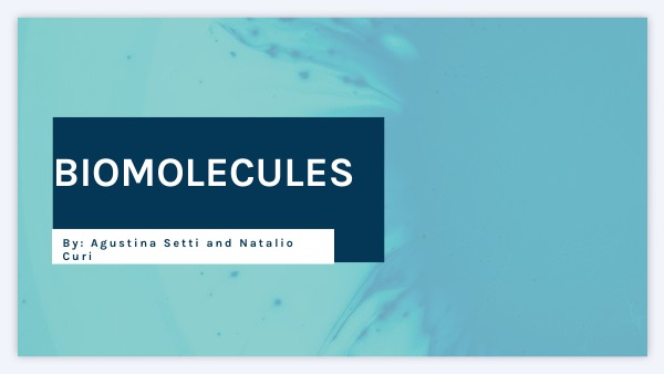 Biomolecules | Genially