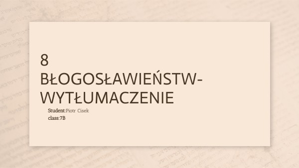 8 błogosławieństw