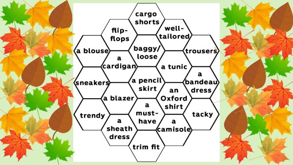 honeycombs vocabulary colthes