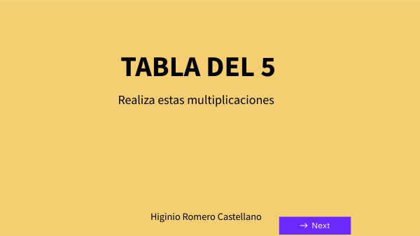 TABLA DEL 5 Y MULTIPLICACIONES | Genially