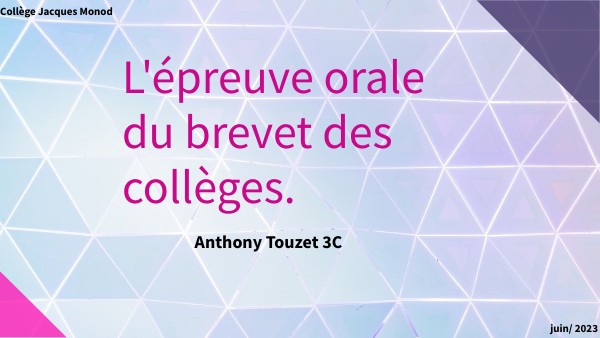 orale de brevet | Genially