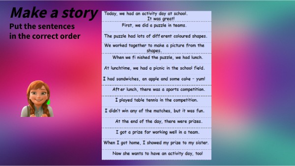 Gold Experience A2 Unit 3. Make a story puzzle | Genially
