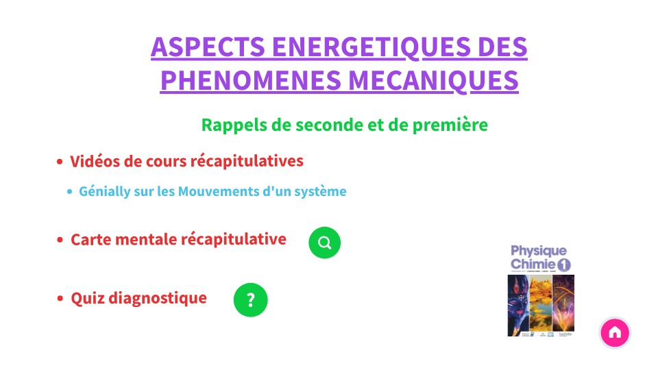 Première Aspects énergétiques des phénomènes mécaniques | Genially