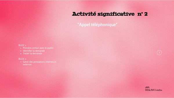 ACTIVITE SIGNIFICATIVE 1