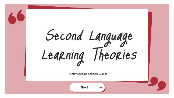 Second Language Learning Theories FLASHCARDS | Genially