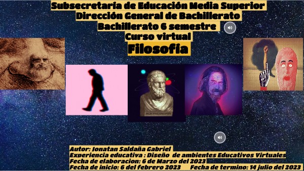 Portada "Curso Virtual Filosofía 6 semestre" | Genially