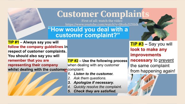 Customer complaints | Genially