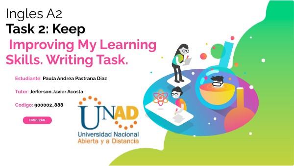 Task 2: Keep Improving My Learning Skills. Writing Task. | Genially