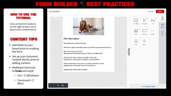 Form Builder Best Practice